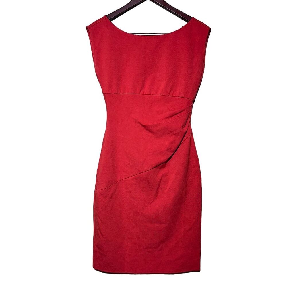 Diane von Furstenberg Orange Red Sheath Dress Size 6 Sleeveless Knee Length